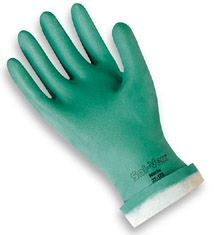 GLOVE NITRILE 15 MIL 13;INCH GREEN FLOCK LINED - General Purpose